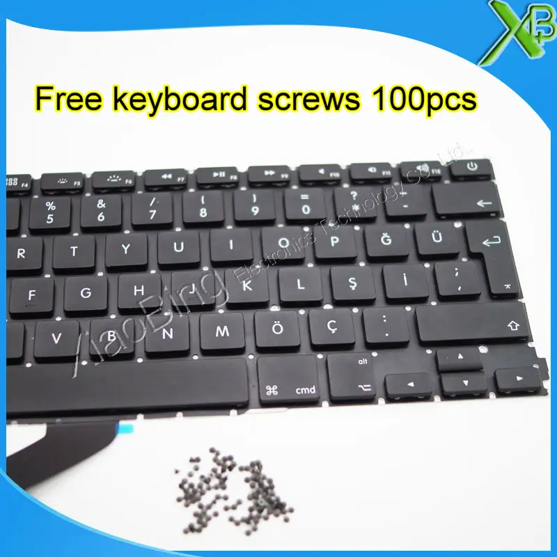 Совершенно новая Турецкая клавиатура TR + винты для клавиатуры 100 шт. MacBook Pro Retina 13 3