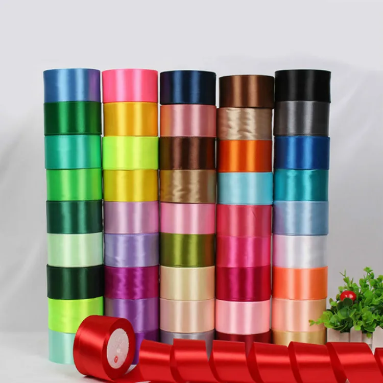

2'' 50mm (22 meters/roll) Multicolor Single Face Satin Ribbon Wedding party Decoration ribbon DIY Christmas Gift Wrapping tape