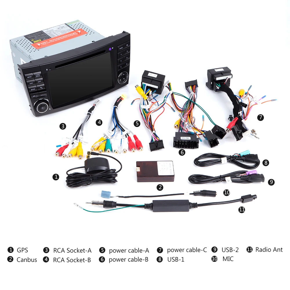 Eunavi 2 Din 7 'ɺndroid 8 0 4G ram Восьмиядерный автомобильный dvd-плеер для BENZ W211 CLS W219 CLK W209