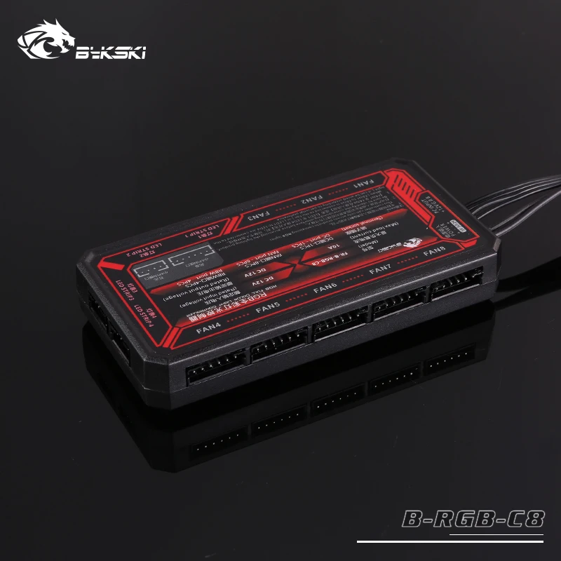 Bykski 12v RGB контроллер, управление вентилятором, насос, резервуар gpu, cpu блок водяного охлаждения с 12v 4pin светильник, B-RGB-C8