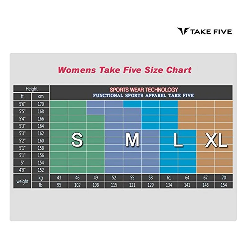 

New Premium Take Five Women's Compression Under Base Layer Top Tight Long Sleeve Shirts M-204