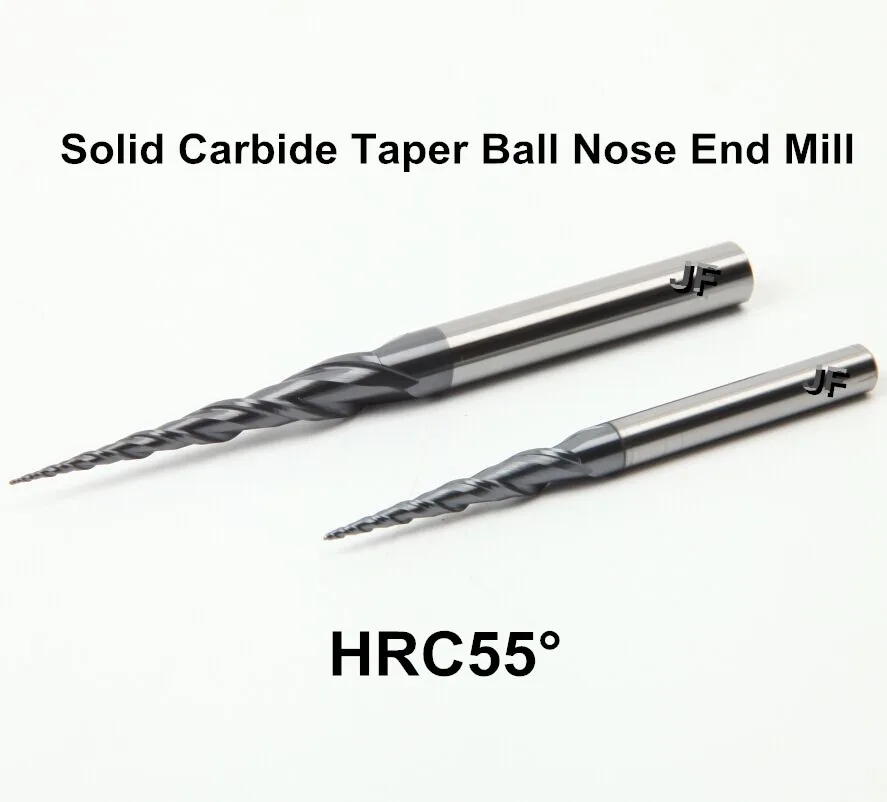

R0.5x20.5xD4x75x2T HRC55 TiAlN твердосплавные 2 флейты конусные концевые фрезы