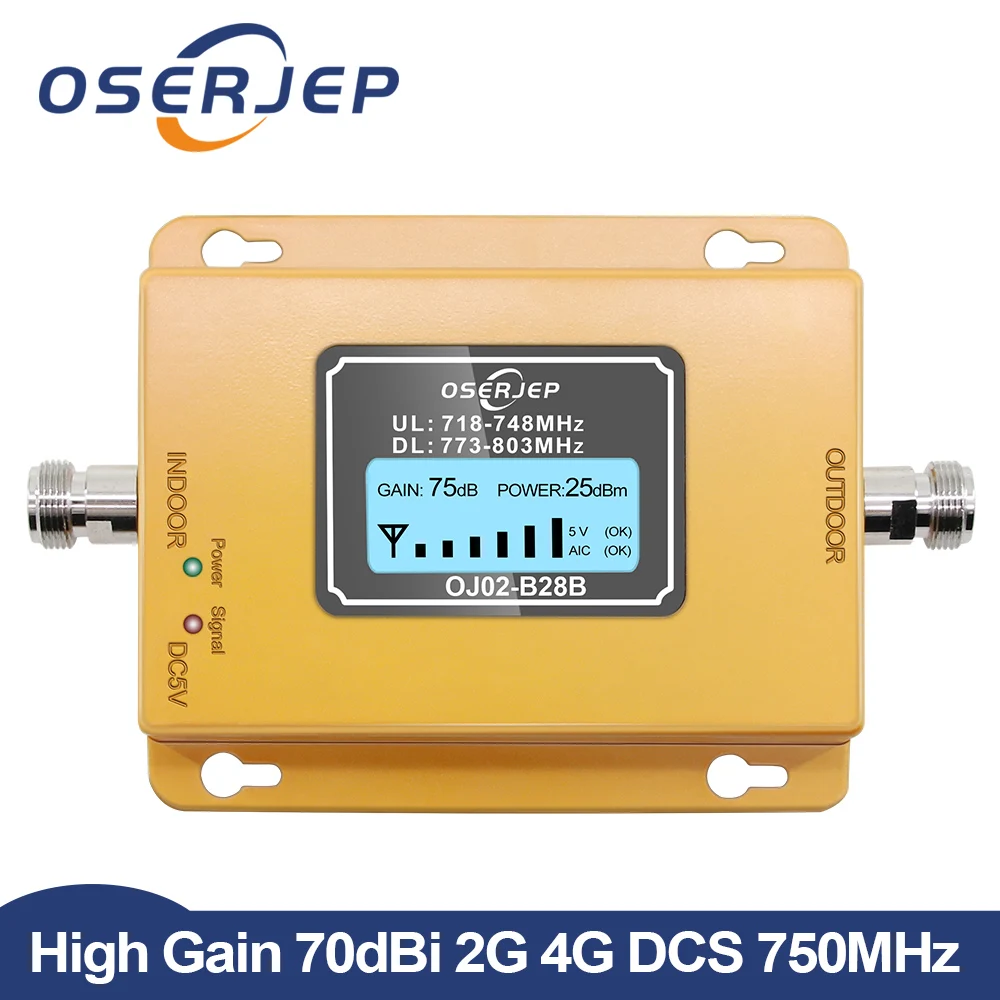 70dB LCD LTE 700MHz B28B 4G усилитель сигнала Мобильный телефон репитер для