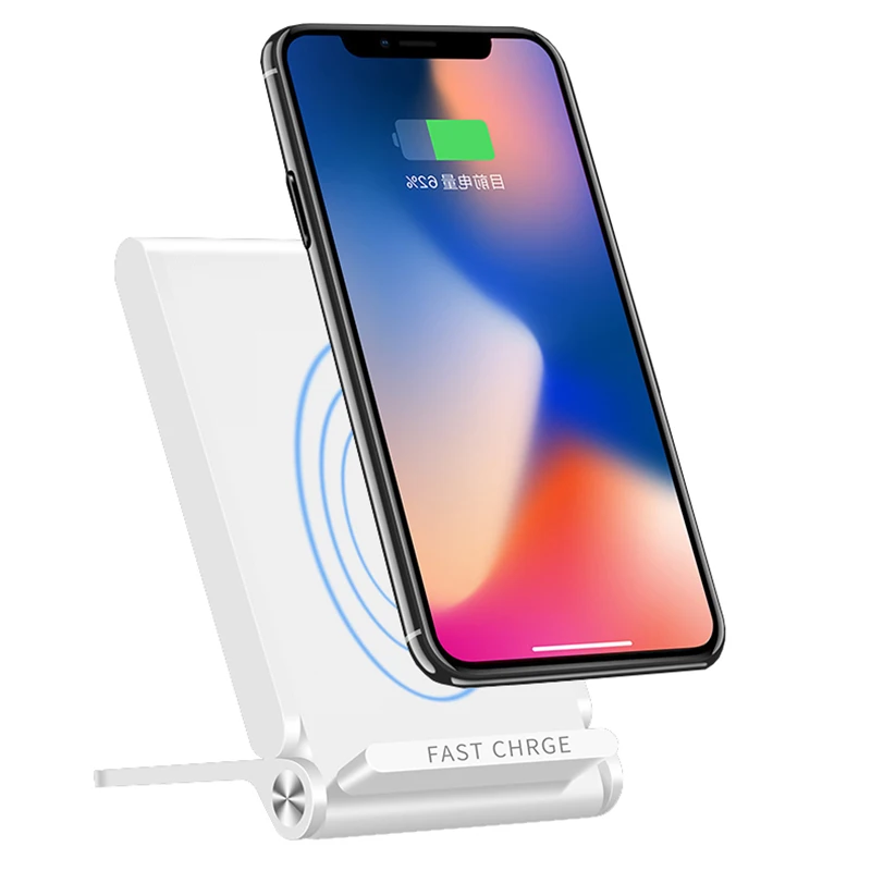 Беспроводное быстрое зарядное устройство Qi с 3 катушками Складная Подставка для