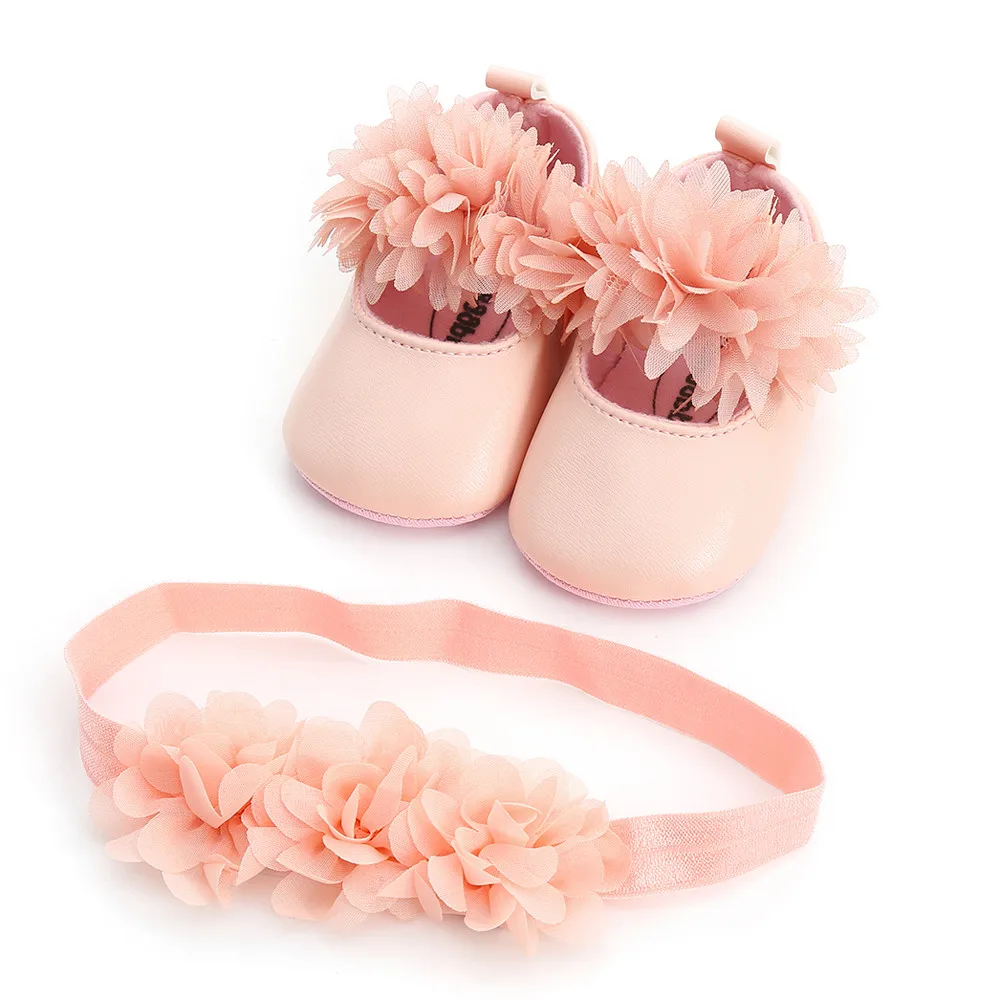 MUQGEW/детская обувь; модная кожаная обувь с цветочным рисунком для маленьких девочек; детская обувь для малышей; 1 шт.; повязка на голову; Chaussures pour enfants