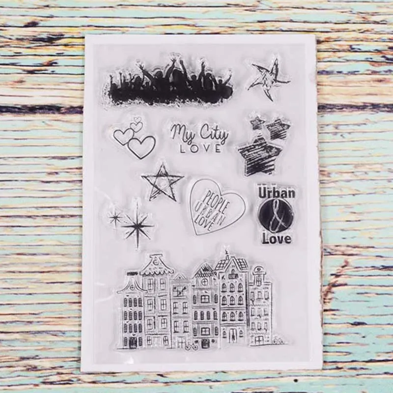 Love my city прозрачный Штамп для DIY скрапбукинга/открыток/детские рождественские украшения