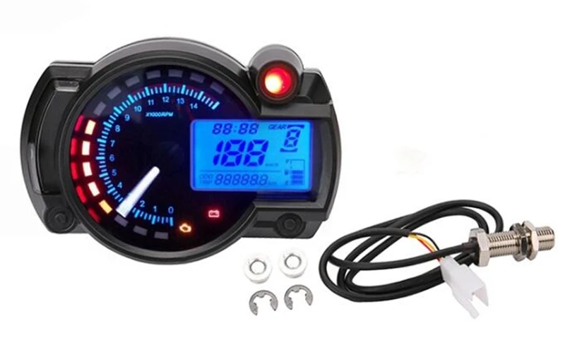 Набор из 1 водонепроницаемых ЖК мониторов для мотоциклов Тахометры цифровые