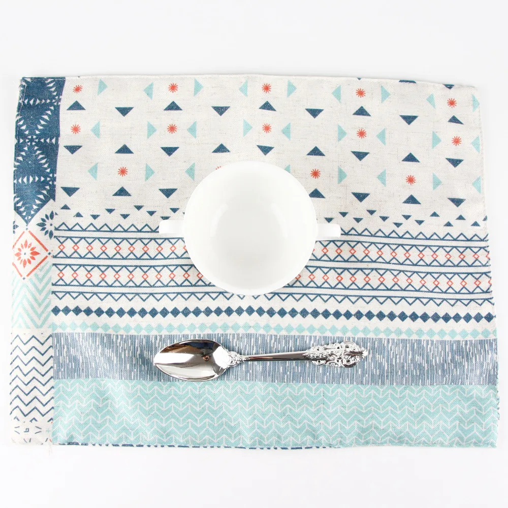 Коврик для столовых приборов из хлопка и льна с принтом теплоизоляционный коврик