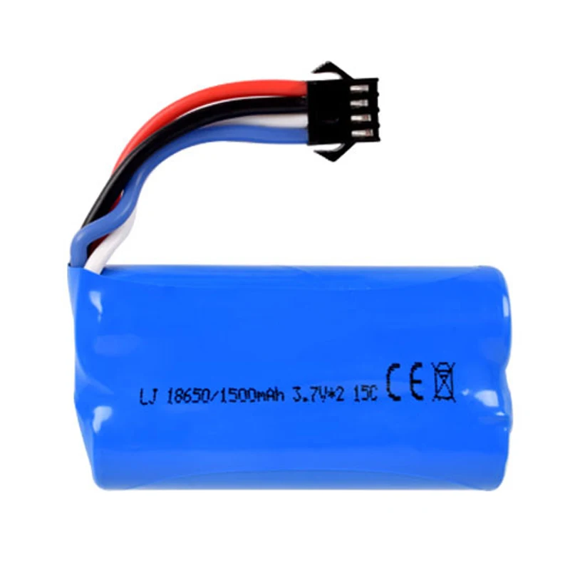 

7.4v (3.7vx2) 1500mah 15C 18650 Li-ion SM-4P Plug Battery RCHQ961 962 UD1902 1002 toys battery free shipping
