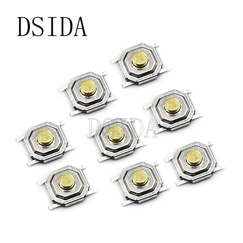 100 шт. 4x4x3 мм SMD тактильный тактовый кнопочный микро-переключатель 4*4*3 Кнопка