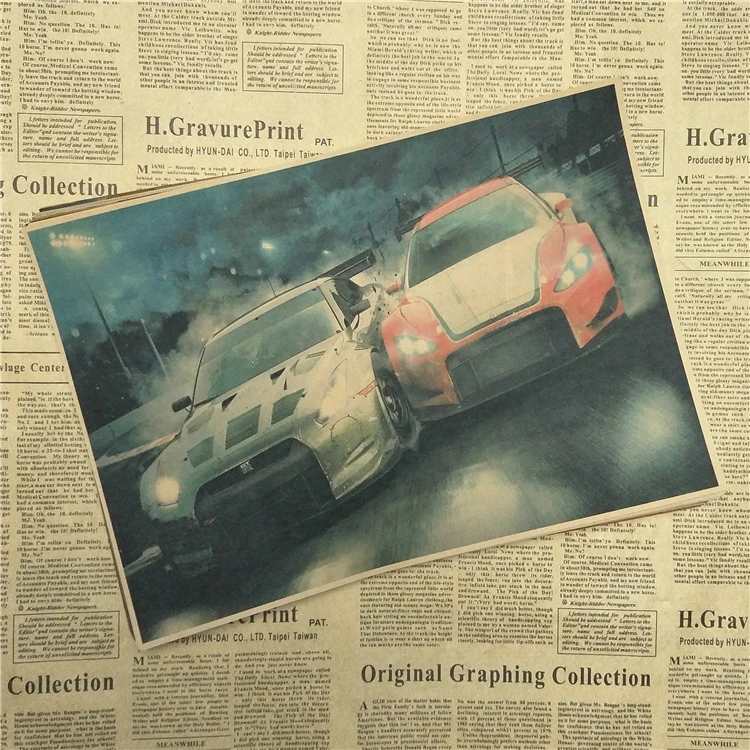 Винтажный постер Need For Speed Game Декор для дома из крафт бумаги Наклейки на стены бара