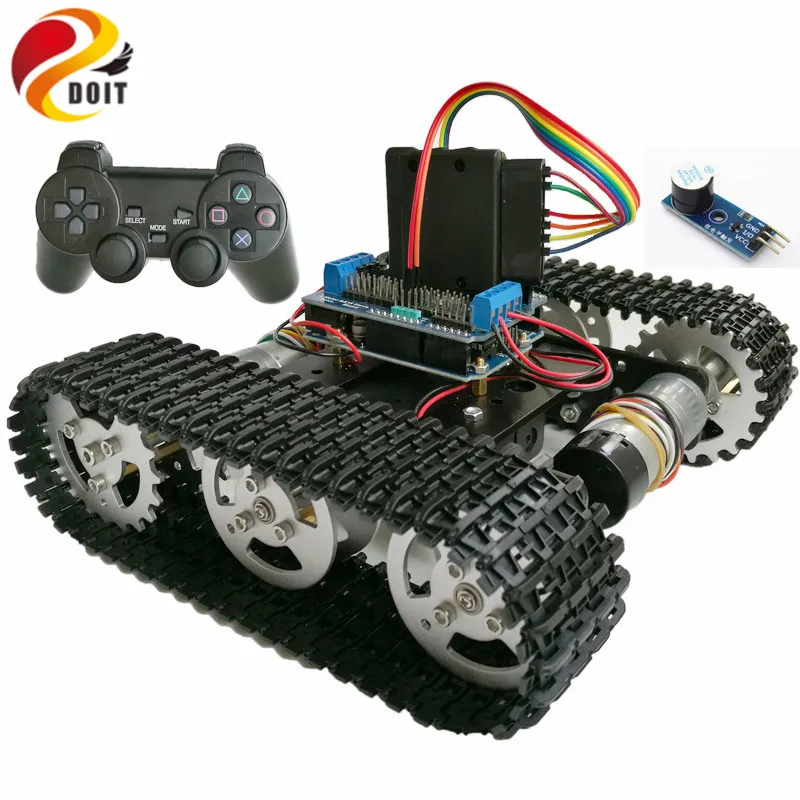 Беспроводное управление Смарт RC робот комплект PS2 джойстик Танк шасси автомобиля с Arduino Uno R3 двигатель Щит DIY игры playstation