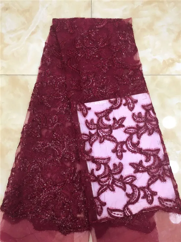 African Wine Lace Fabrics Velvet Net With Sequins Dresses For Women Nigeriane Yellow wine pink sky blue grey | Дом и сад