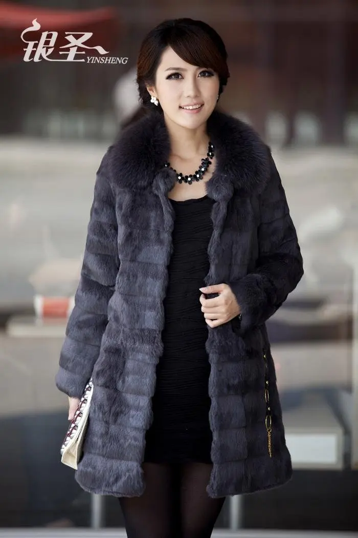 Зимняя женская Подлинная зимняя куртка с воротником из лисьего меха и хлопковой