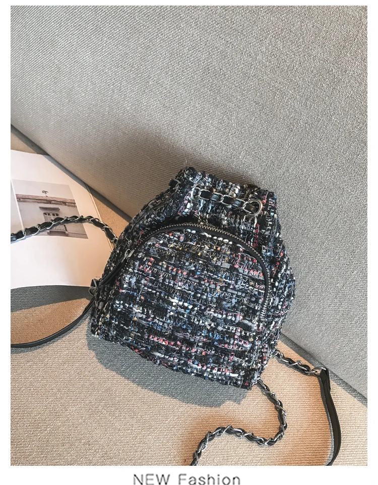 LEFTSIDE, женский шерстяной рюкзак, кошелек, женские шерстяные рюкзаки, цепь, рюкзак для девочек-подростков, мини, винтажный, для детей, маленькие сумки