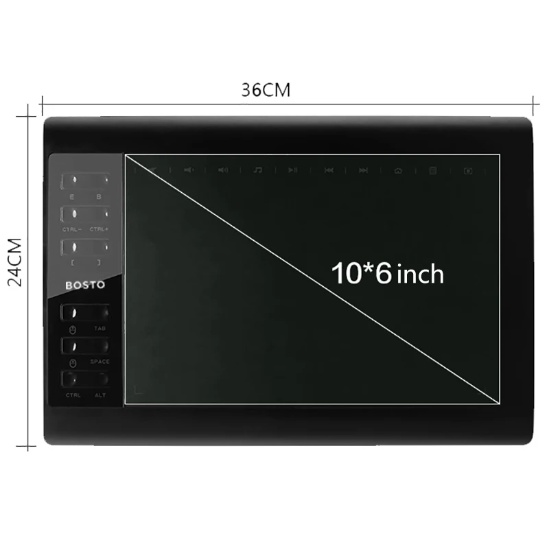 Bosto T8 10x6in Графика Tablet рисовать искусство Планшеты для рисования с рисунком