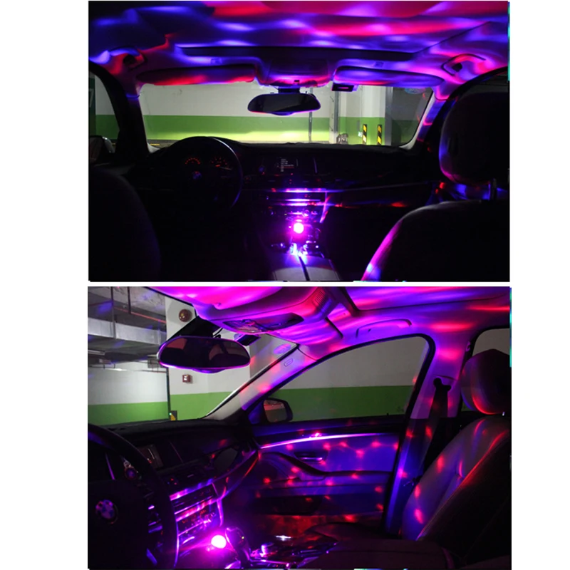Автомобильный USB мини светильник портативный диско декоративный свет RGB