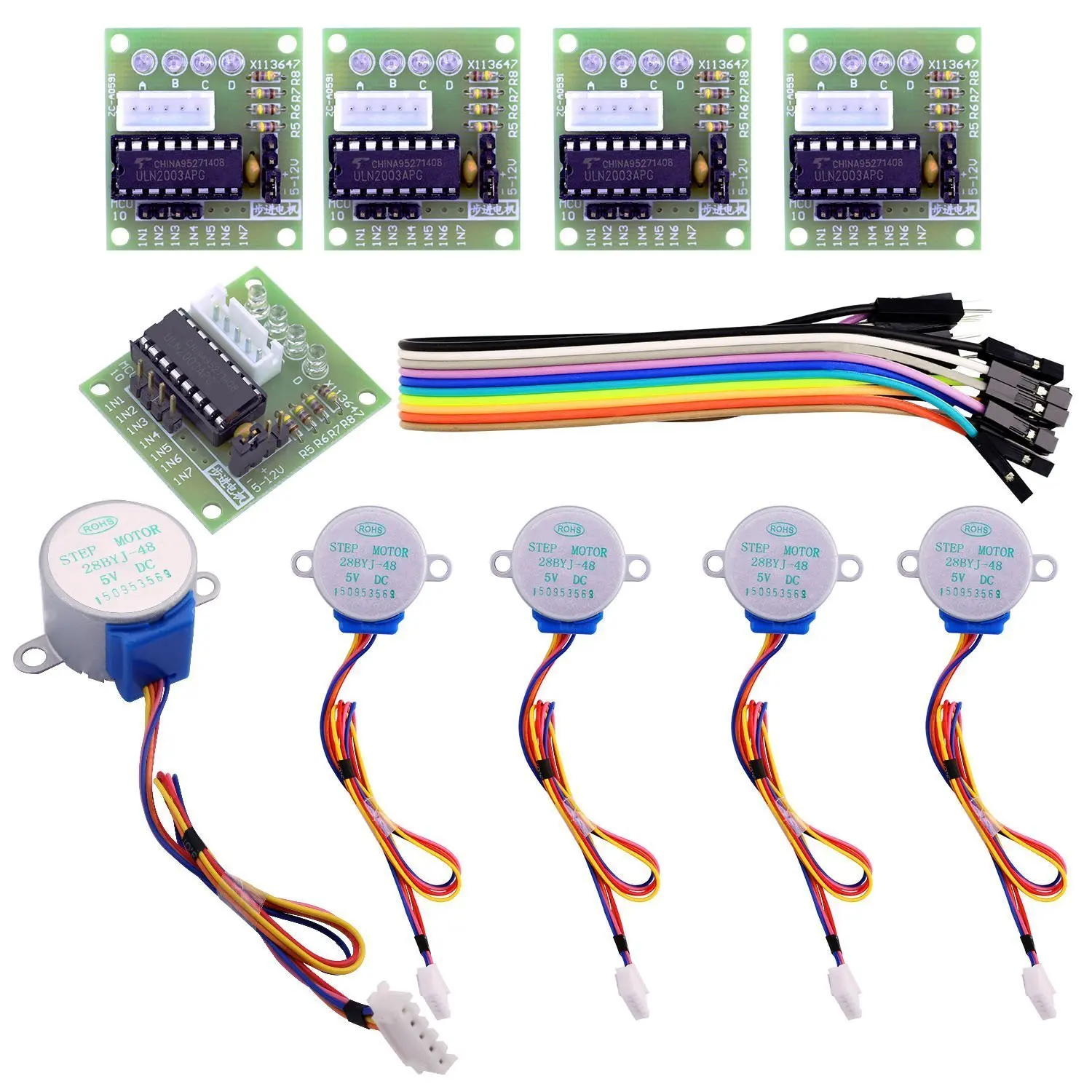 5 комплектов шаговый двигатель 28BYJ 48 ULN2003 В + плата драйвера для Arduino|motor driver board|motor