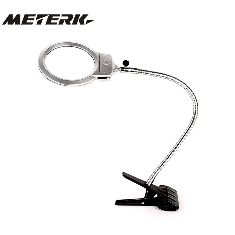 Увеличительное стекло с подсветкой Настольная Светодиодная лампа зажимом для