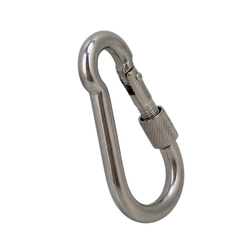 Серебристый сверхпрочный карабин M8 80 мм из нержавеющей стали 304|connector cable|connector