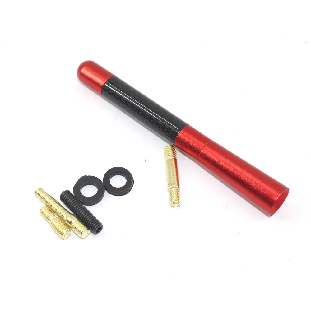 

4.7" Aluminum Alloy Carbon Fiber Red FM & AM Radio Car Universal Antenna