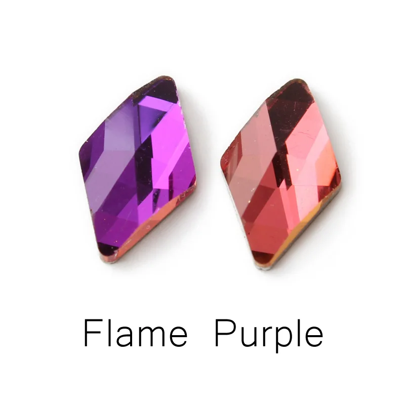 Flame Purple Новая распродажа, корейская мода, комплект 3D ногтей Стразы ромб 6X10 мм Flatback хрустальные камни, ручная работа, для художественного оформления ногтей - Цвет: Flame Purple