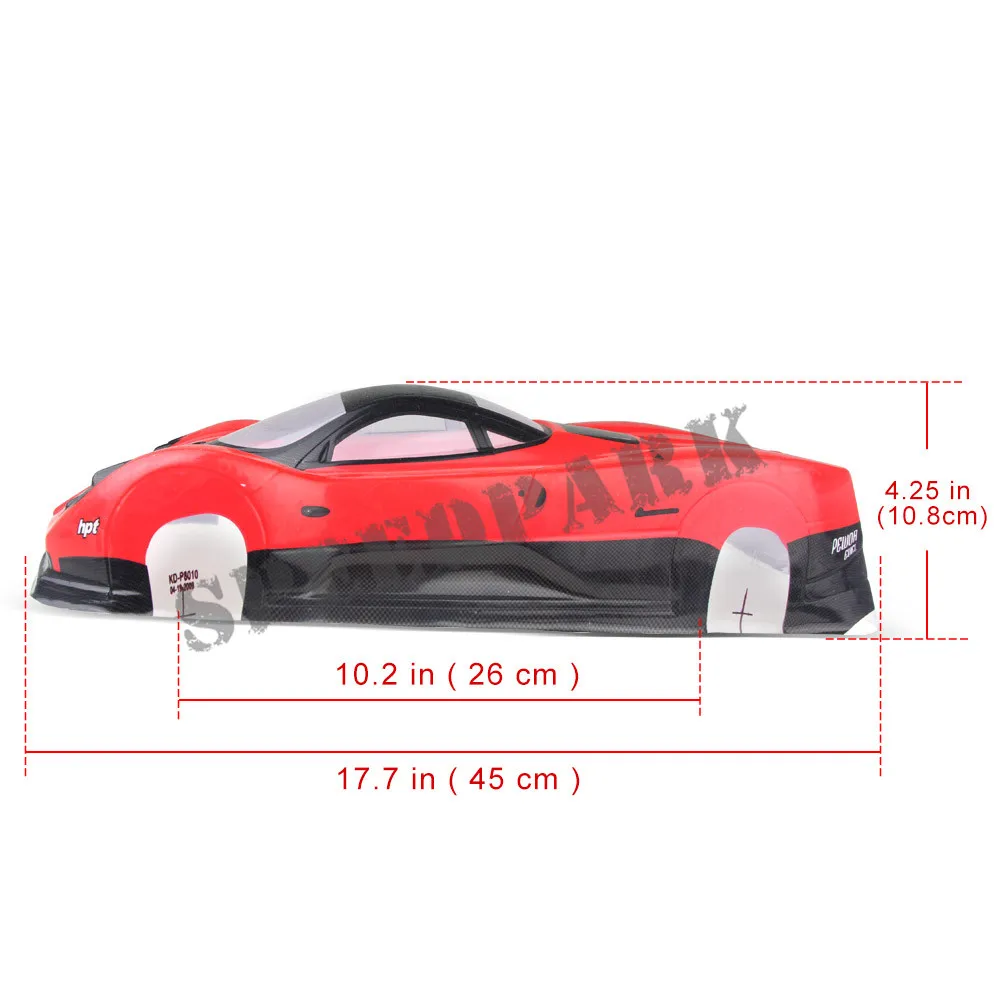 S032 красный и серебряный 1/10 1:10 ПВХ Окрашенный корпус для RC хобби гоночный