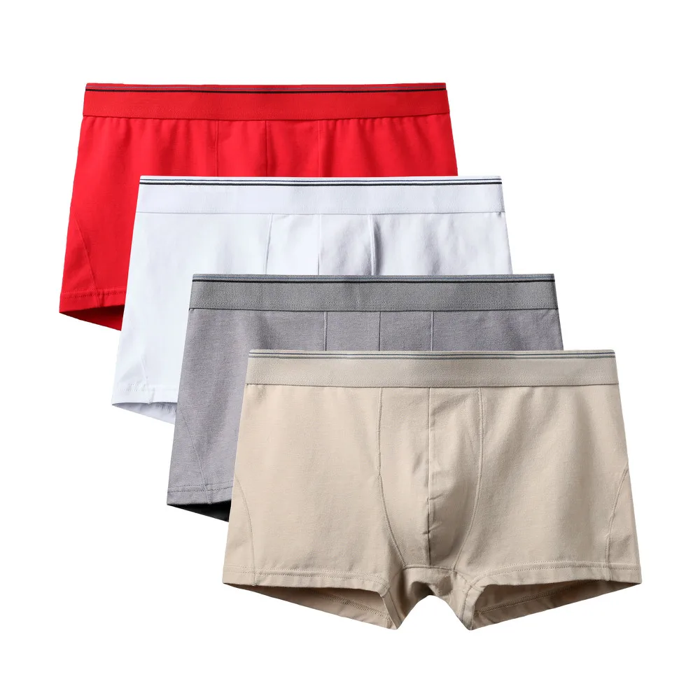 4Pcs A2425 Mix B43 4 шт./партия, горячее мужское хлопковое нижнее белье, мужские боксеры, привлекательное нижнее белье, мужские комфортные трусики из «дышащей» ткани, Cueca, боксеры, шорты, плюс жир 6XL - Цвет: 4Pcs A2425 Mix B43