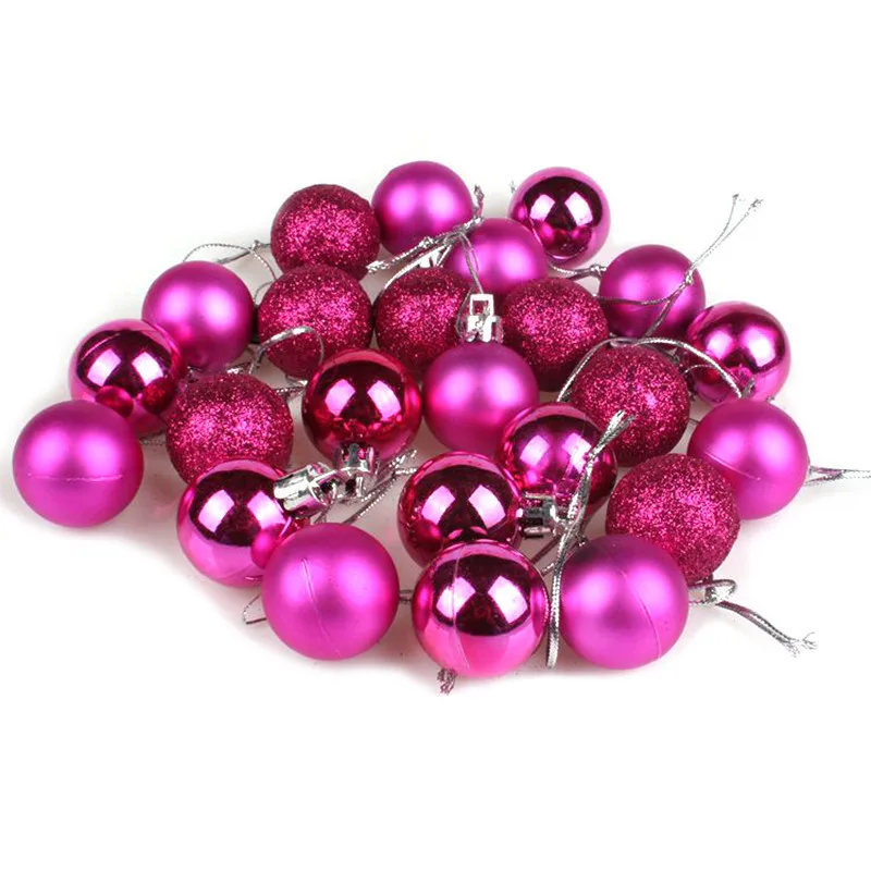 24Pcs/Lot Christmas Tree Ball Baubles Xmas Party Wedding Hanging Ornament Decoration Supplies 10 Colors|decoration supplies|decorative