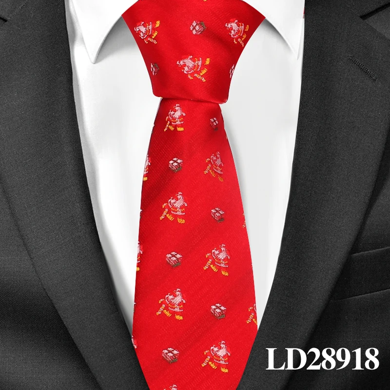 LD28918 Модный мультяшный галстук на шею для рождества, жаккардовый обтягивающий мужской галстук, тонкий галстук Gravatas, галстук для подарков, повседневный галстук, галстуки - Цвет: LD28918