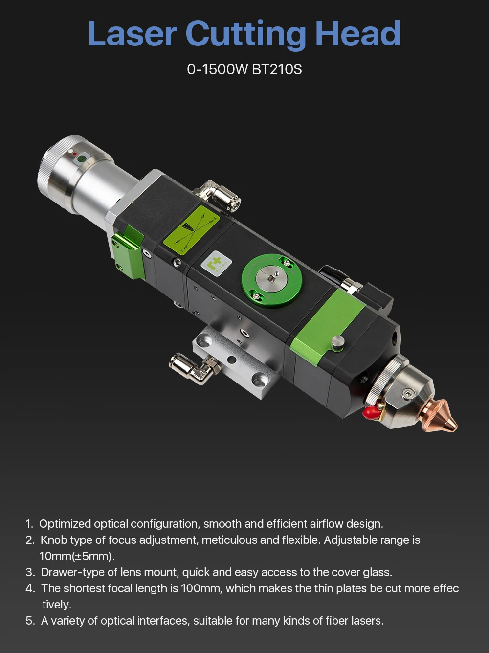 Raytools BT210s 0-1500w волоконная Лазерная режущая головка для резки металла