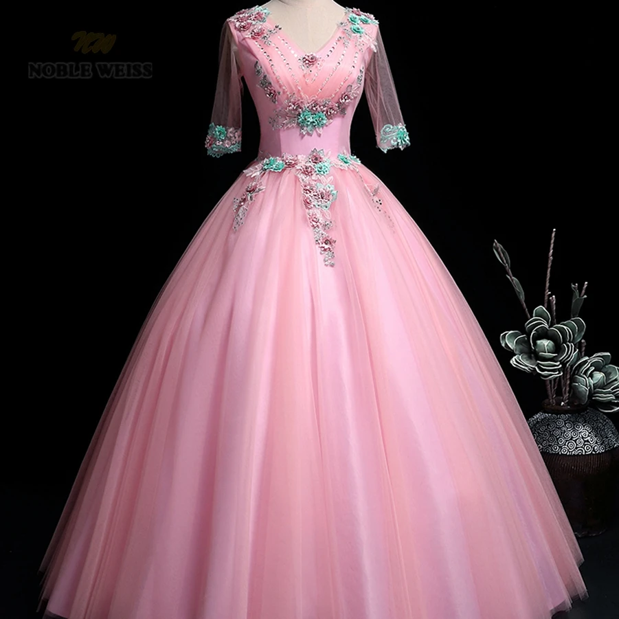 Платья для выпускного вечера с v-образным вырезом из розового тюля vestidos de festa