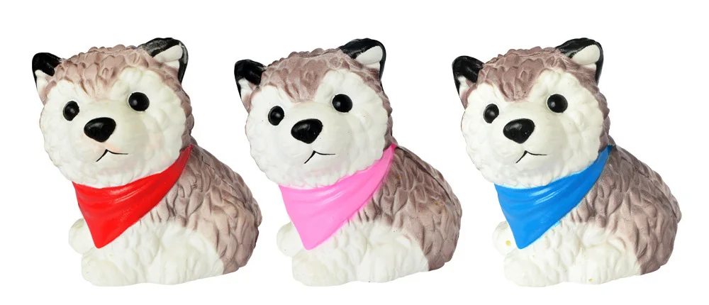 Jumbo мягкими игрушками милая собака замедлить рост Сибирский хаски Squishies стресса игрушка Забавная детская антистресс подарок Разные цвета