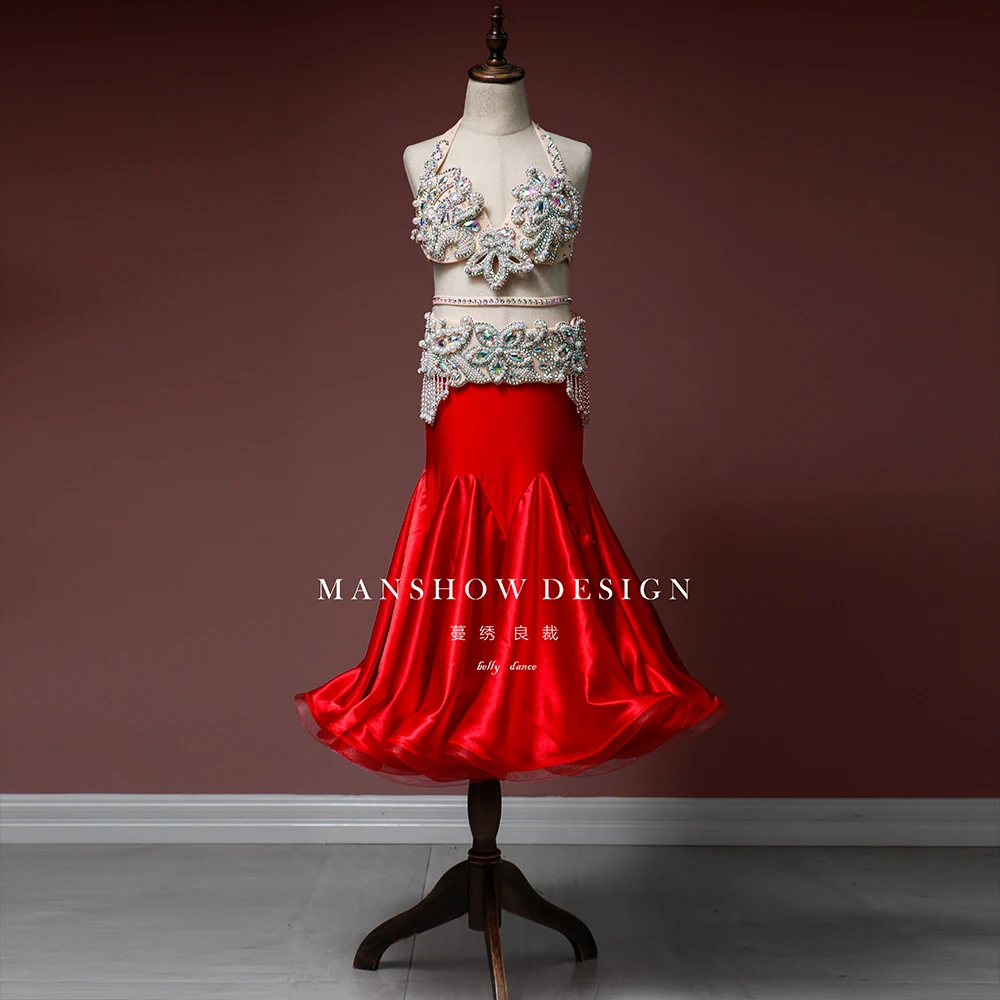 Костюм для танца живота девочек новинка 2019 комплект восточных танцев длинная