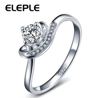 eleple white gold color ring with aaa zircon austrian crystal for women lover wedding romantic finger rings jewelry lsr055