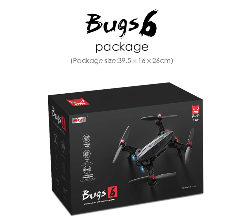 MJX B6 Bugs 6 бесщеточный гоночный Дрон 1806 720 кв двигатели HD 5,8 P G FPV и VR стекло живое видео RTF RC Квадрокоптер против ошибок 3 B2W