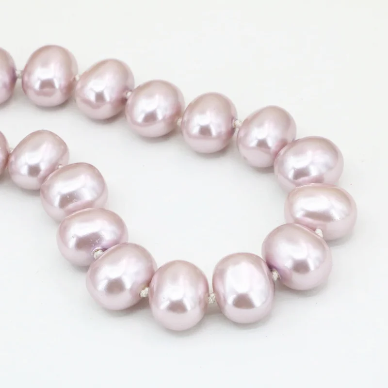 Модное эффектное женское ожерелье фиолетовые бусины из натуральной ракушки