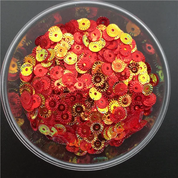 6mm single gold red 20 г 6 мм-10 мм Цветок круглые плоские неупакованные блестки шитье, Свадебное Ремесло, для женщин детей DIY аксессуары для одежды SFFF61 - Цвет: 6mm single gold red
