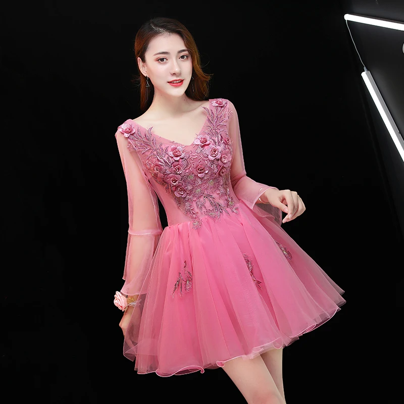 

Платье в стиле Лолиты с длинным рукавом, розовое, с цветами, для сценического выступления, с героями мультфильмов, карнавальный костюм, бесплатная доставка