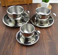 fashion stainless steel double layer coffee cup set flower tea cup tea cup dangleterre espresso bother mug coffee mug