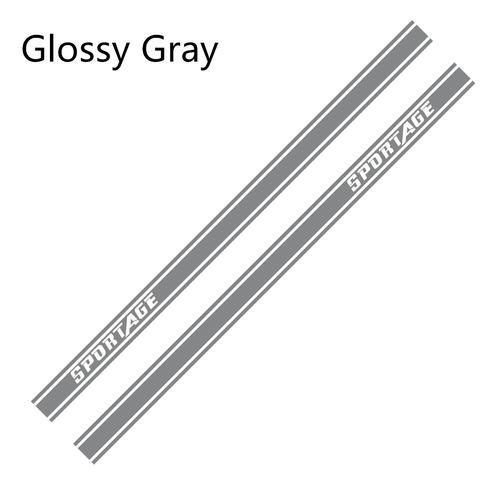 Glossy Gray Автомобильные наклейки длинные Боковые Полосатые наклейки DIY Авто Виниловая пленка Стайлинг наклейки гоночный Стайлинг для KIA SPORTAGE Тюнинг автомобиля аксессуары - Название цвета: Glossy Gray