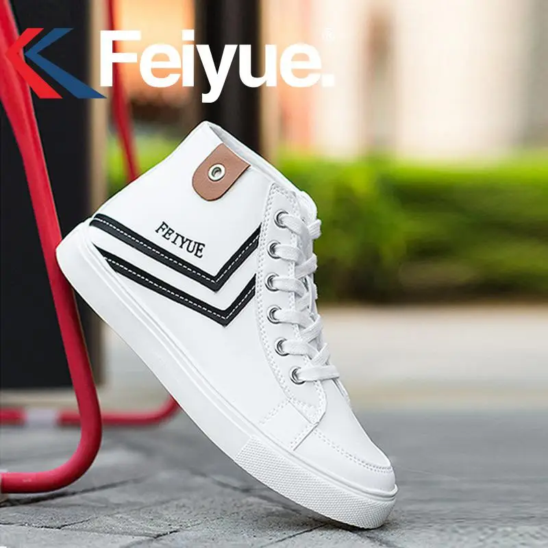 Оригинальные новые высокие Feiyue классические туфли армейские ботинки мягкие и удобные мужские кроссовки wo мужская обувь - Цвет: white
