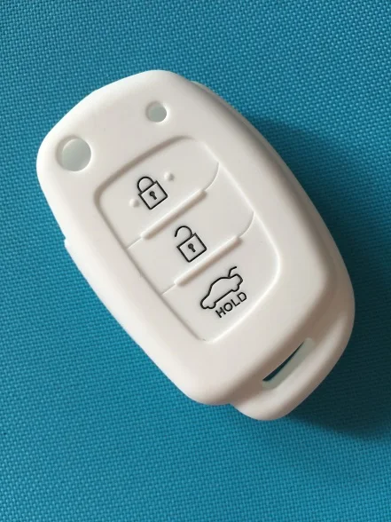 Силиконовый чехол для ключей для hyundai Creta I20 Tucson Elantra Santa fe Keyless Fob оболочки кожи держатель протектор - Название цвета: White