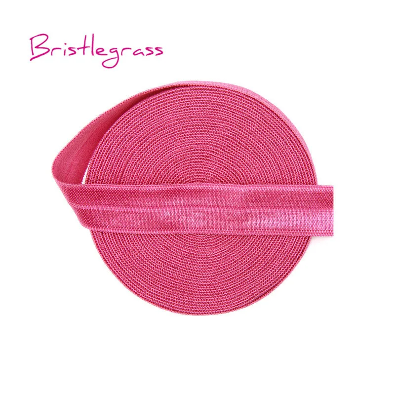 Hot Pink BRISTLEGRASS 100 ярд в рулоне 5/" 15 мм твердые блестящие складывающиеся эластичные враг повязка из спандекса волос галстук платье с повязкой кружево отделка Шитье - Цвет: Hot Pink
