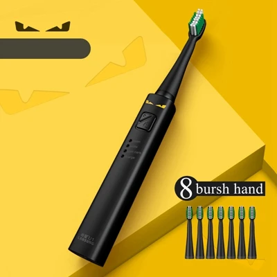 8 brush hand Умная звуковая электрическая зубная щетка USB перезаряжаемая Водонепроницаемая ультра звуковая автоматическая зубная щетка с таймером моющаяся 8 щеточных головок подарок - Цвет: 8 brush hand