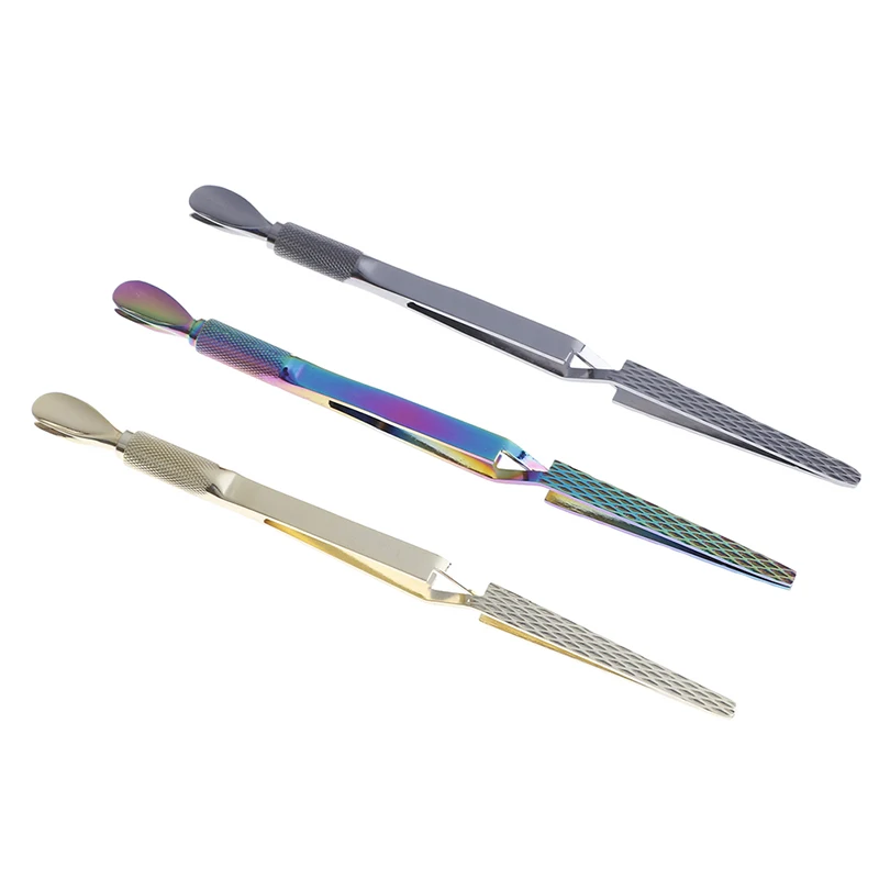 Двойной конец ногтей C кривой Пинцет толкатель волшебная палочка