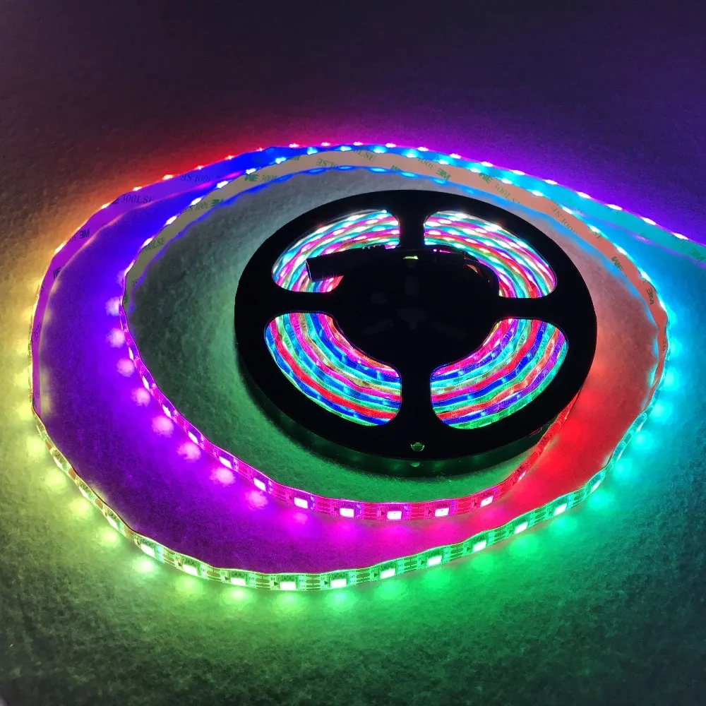 WS2815 DC12V прибор приемно-полноцветный RGB светодиодный полосы; 5 м/катушка; 30 светодиодный s/60 Светодиодный s/m; белый/черный pcb; водонепроницаемый в силиконовое покрытие; IP65