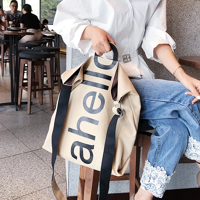 FuAhaLu Новая корейская модная сумка для шоппинга Холщовая Сумка Студенческая на