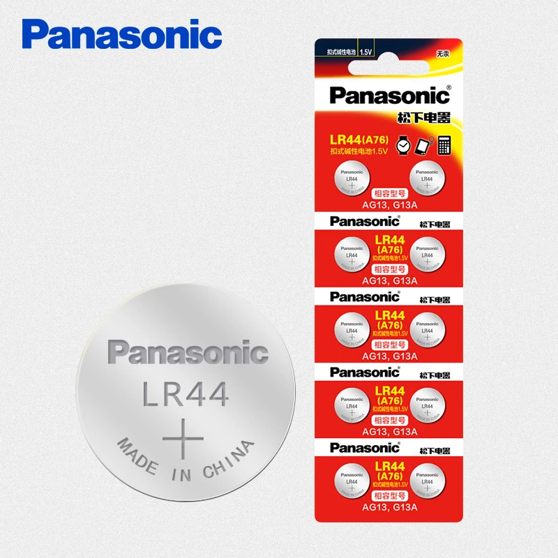 Батарейки Panasonic AG13 A76 G13A LR1154 357A SR44 100% оригинальные кнопочные батарейки 40 шт./4