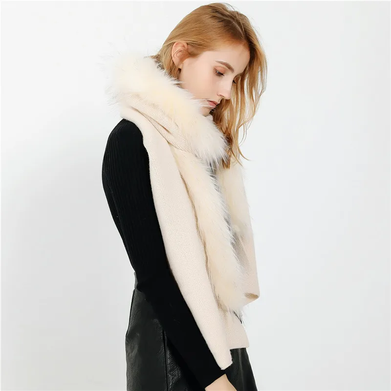 Новинка Модный Зимний Теплый Женский/женский однотонный меховой шарф lamaxпа